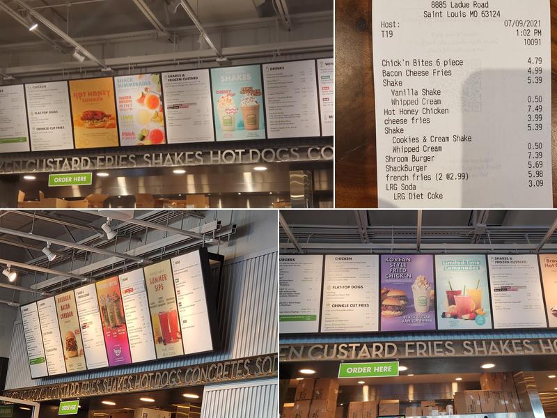 Shake Shack Ladue Crossing Menu
