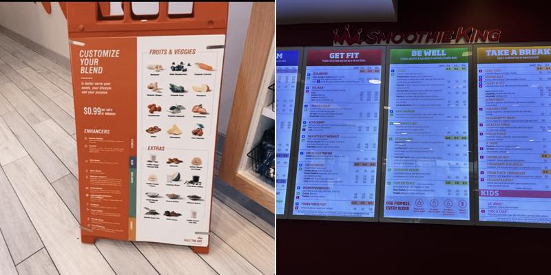 Smoothie King Menu