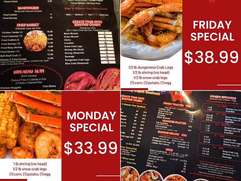 Laughing Crab - Cajun Seafood Menu