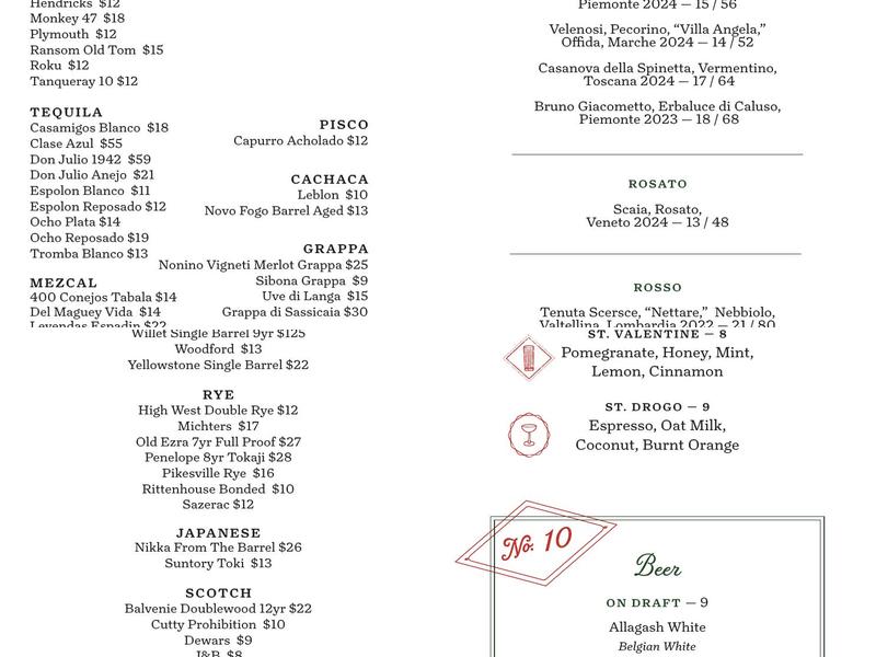 ViA VECCHiA Menu
