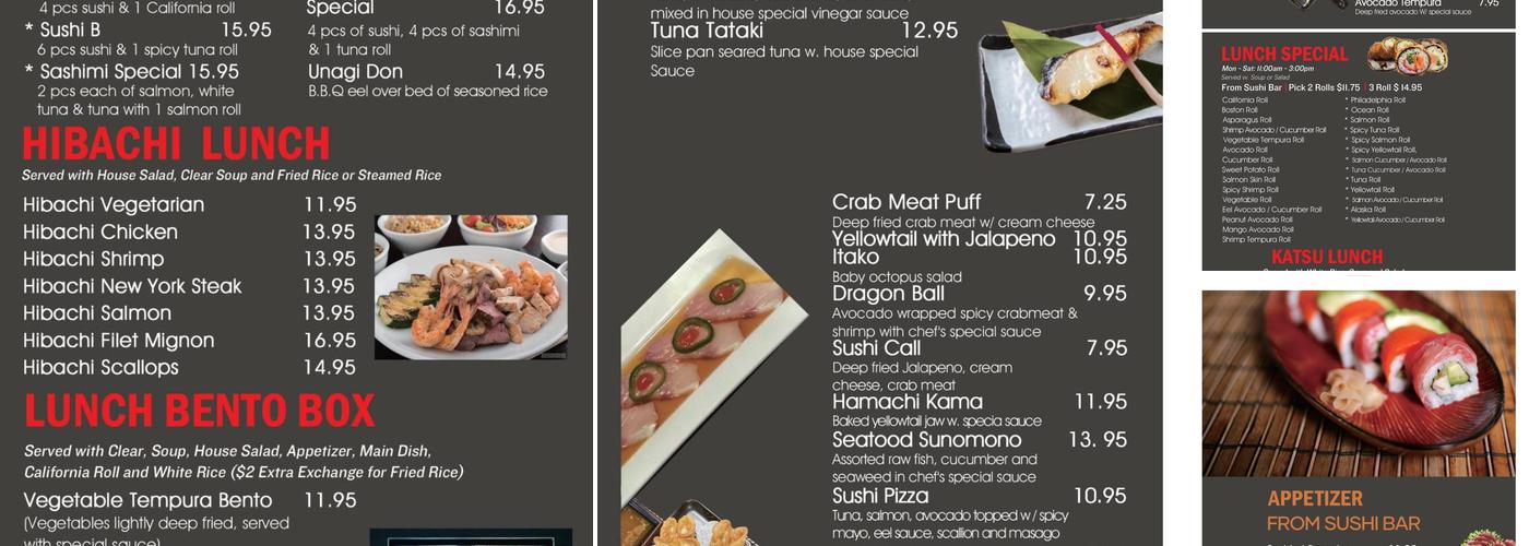 Sushi Call Japanese Restaurant Menu