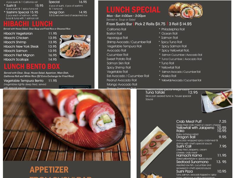 Sushi Call Japanese Restaurant Menu