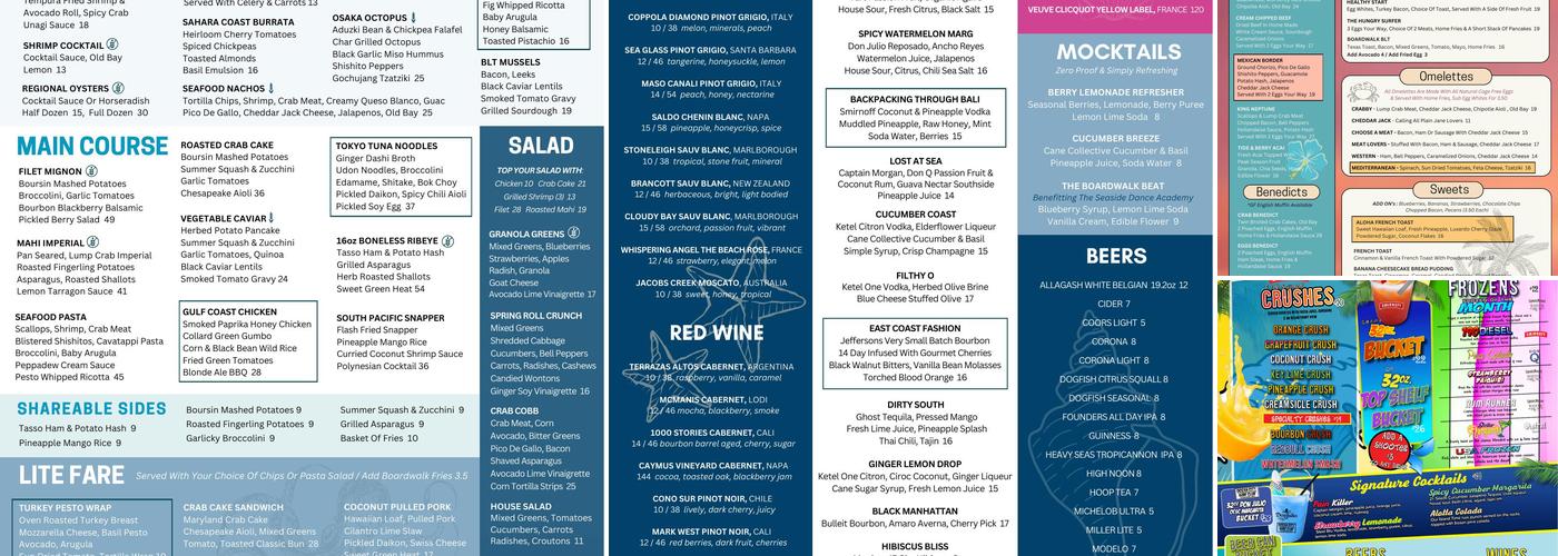 Coastal Salt Menu