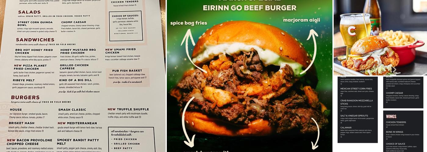 Chomp Kitchen and Drinks Menu