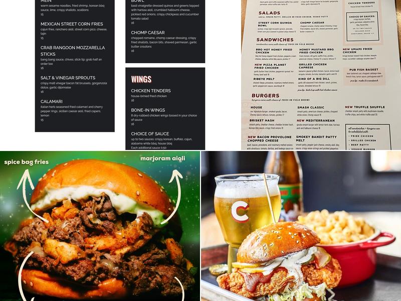 Chomp Kitchen and Drinks Menu