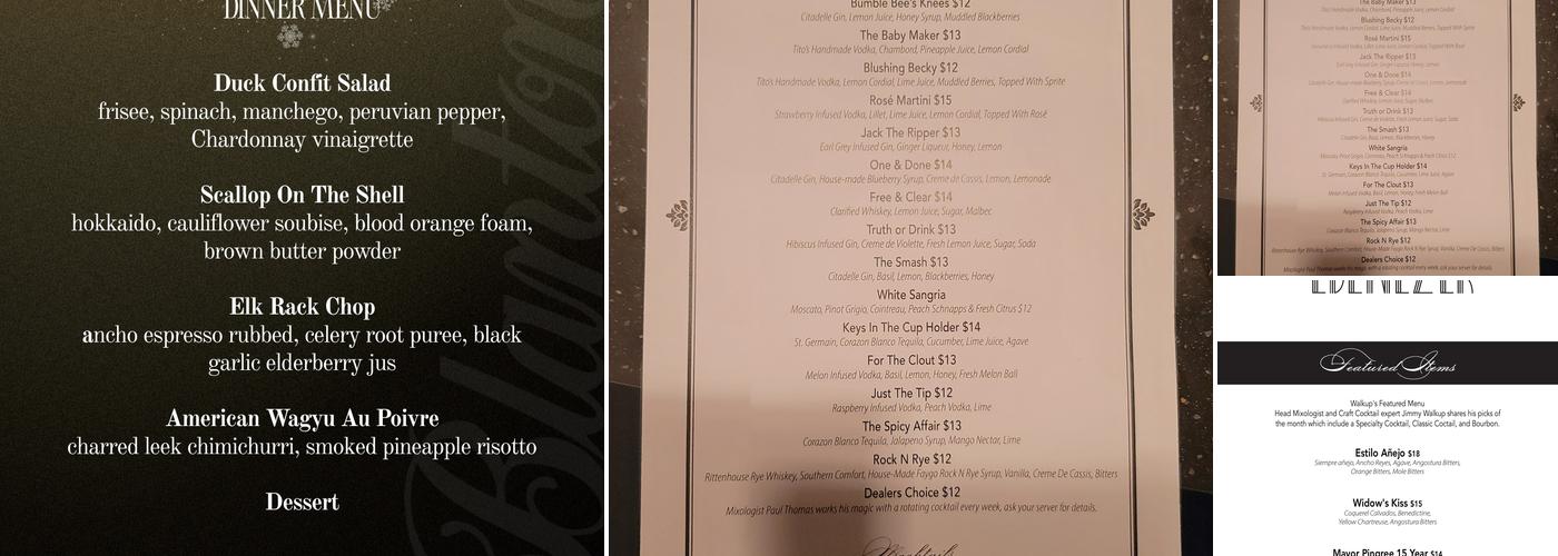 The Ebenezer Menu