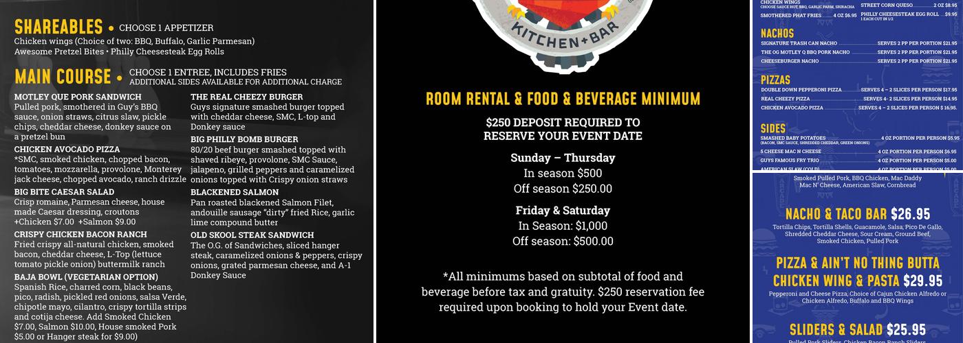 Guy Fieri's Branson Kitchen + Bar Menu