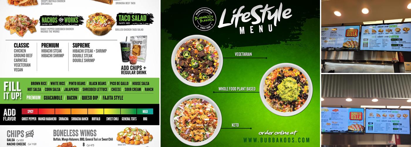 Bubbakoo's Burritos Menu