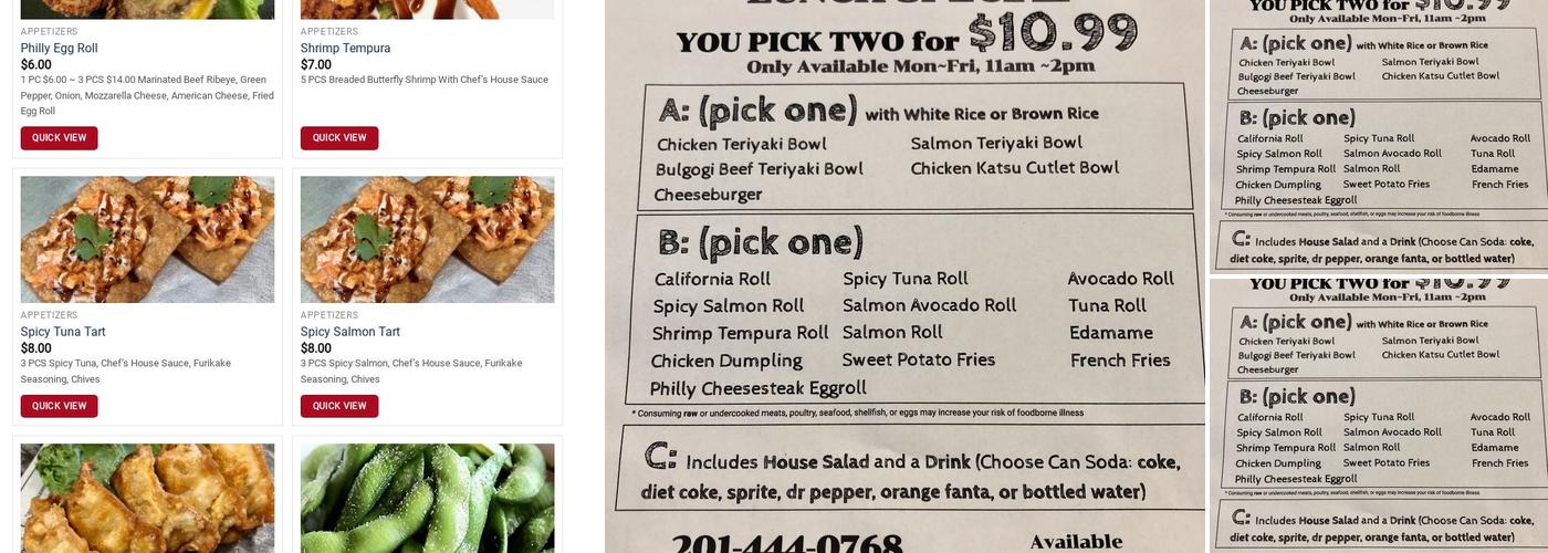 Burger Teriyaki Sushi Menu