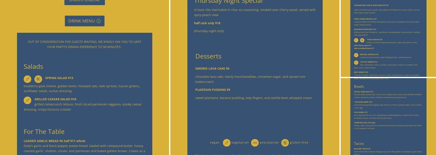 Grinning Mule Menu