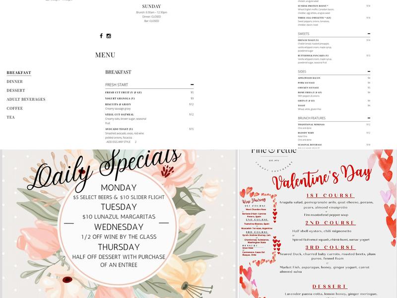 Fine & Fettle Menu
