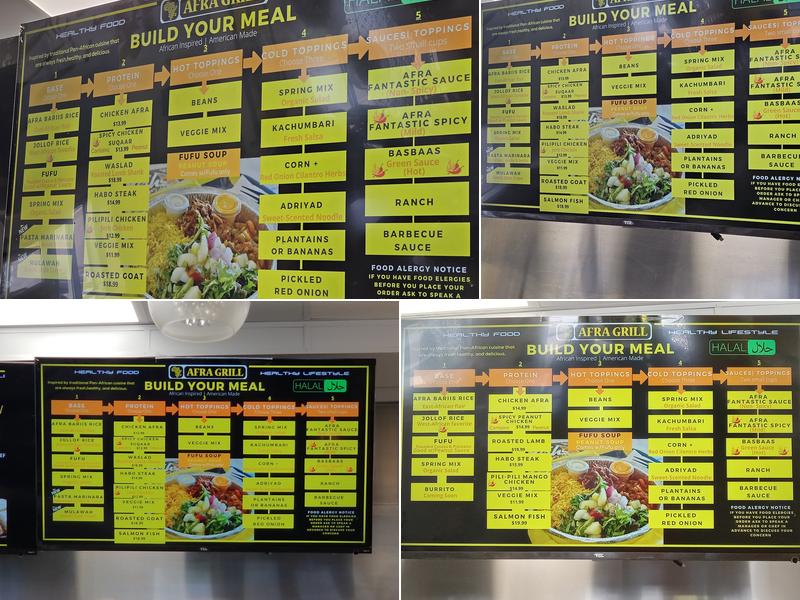 AFRA GRILL | African Restaurant Menu