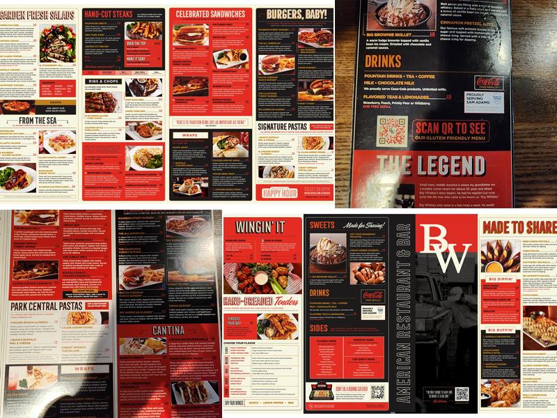 Big Whiskey's American Restaurant & Bar Tulsa Menu