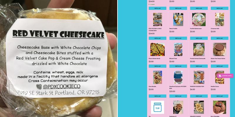 PDX Cookie Co Menu