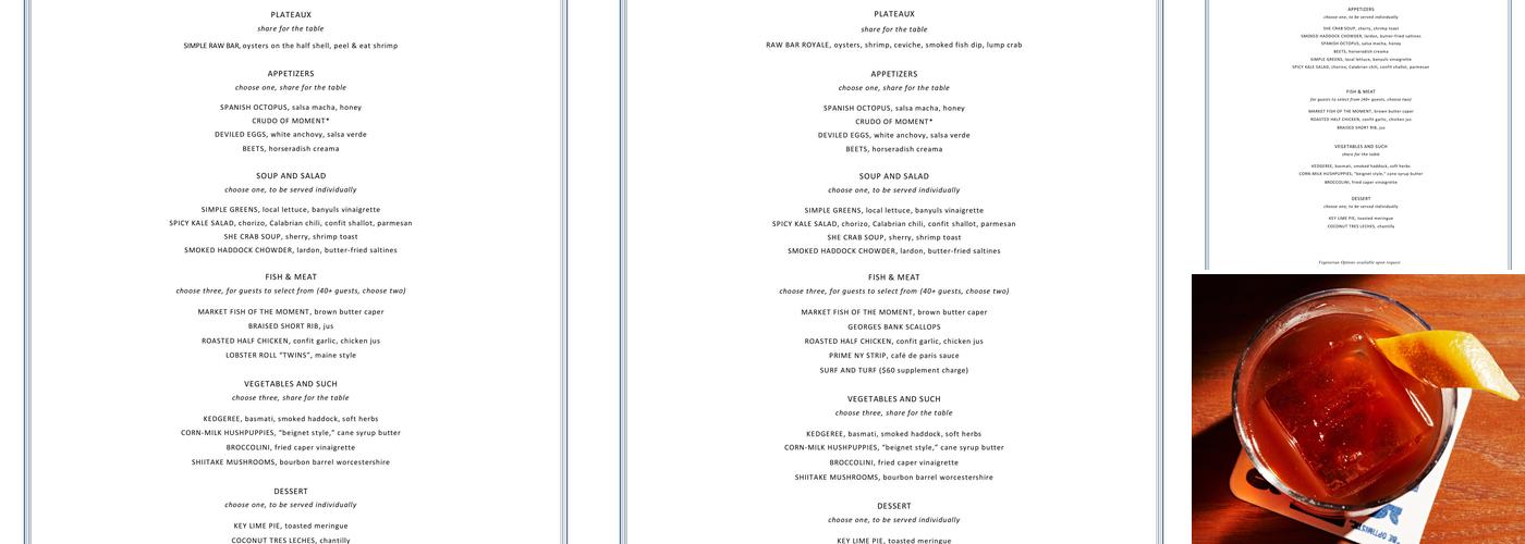 The Optimist Menu