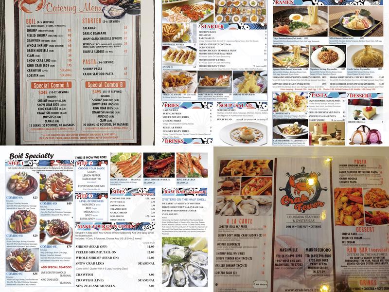 Crab Fever Murfreesboro Menu