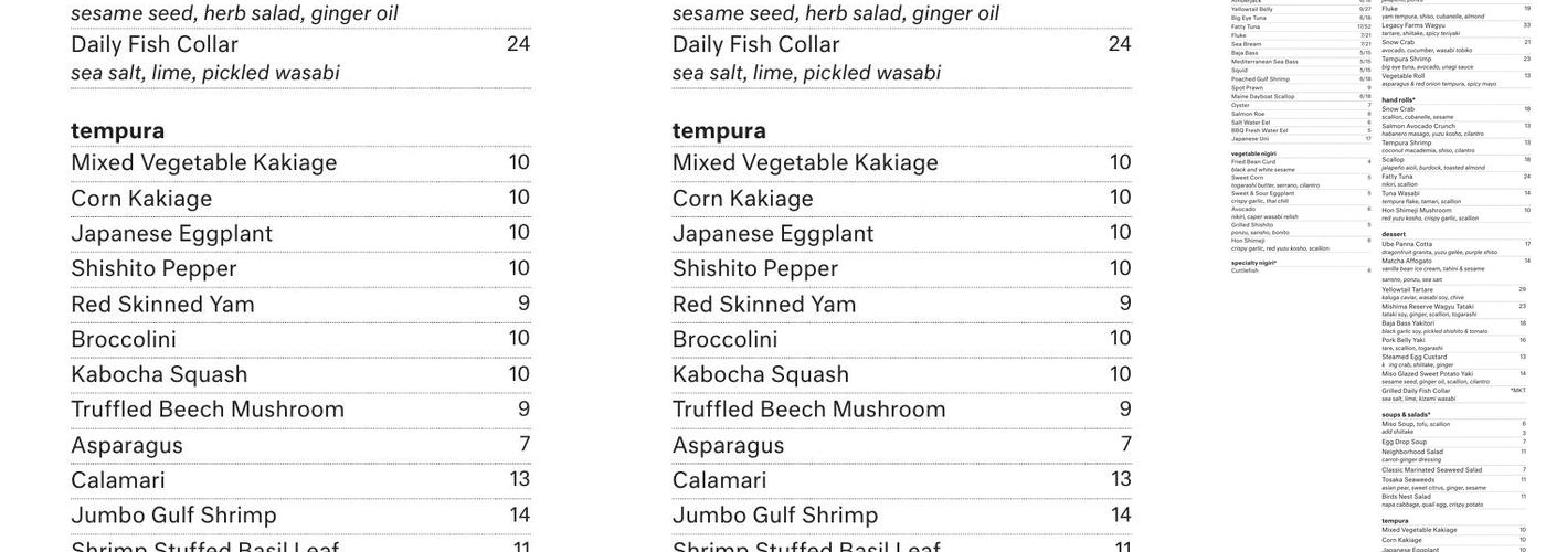 Neighborhood Sushi Menu