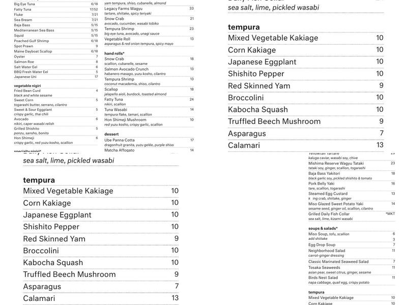 Neighborhood Sushi Menu