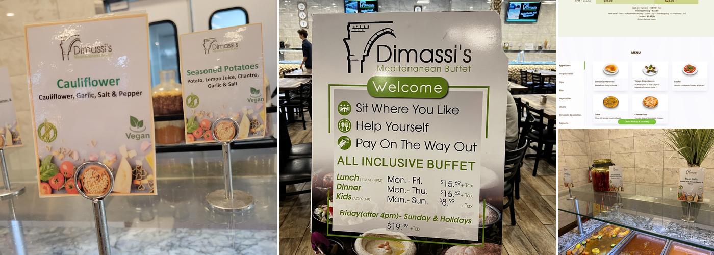Dimassi's Mediterranean Buffet Menu