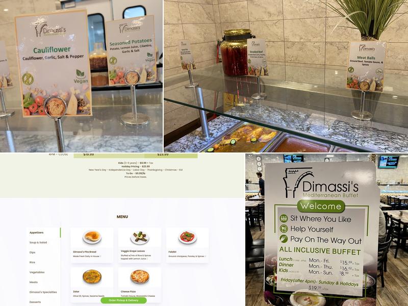 Dimassi's Mediterranean Buffet Menu