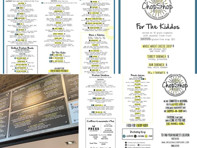 Original ChopShop Menu