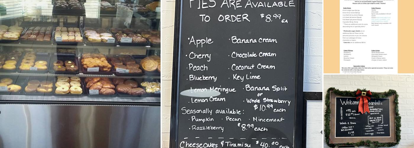 Beardall's Bakery Menu