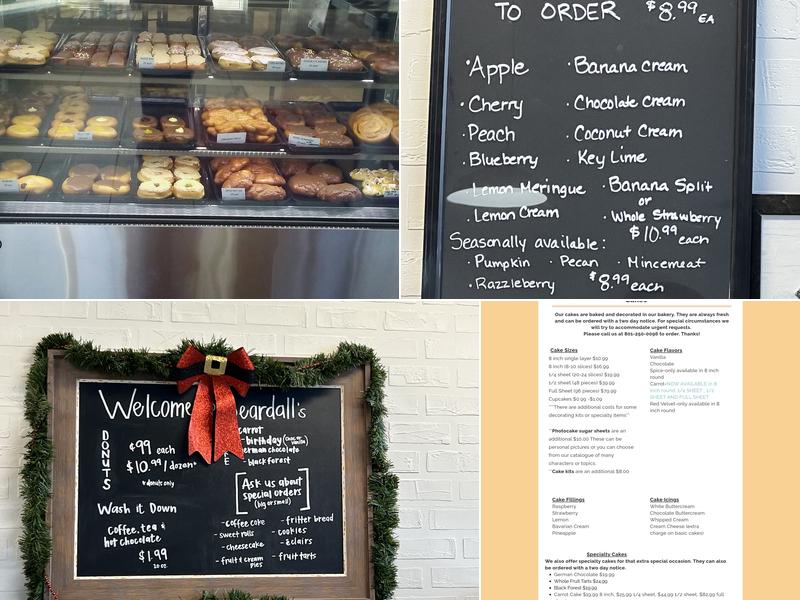 Beardall's Bakery Menu