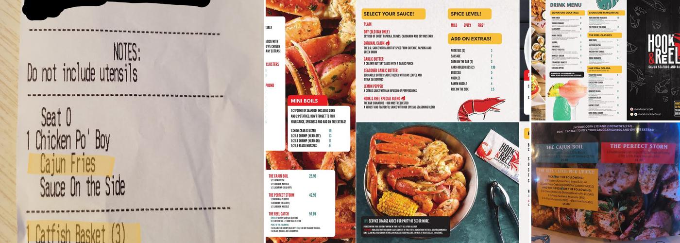 Hook & Reel Cajun Seafood & Bar Menu