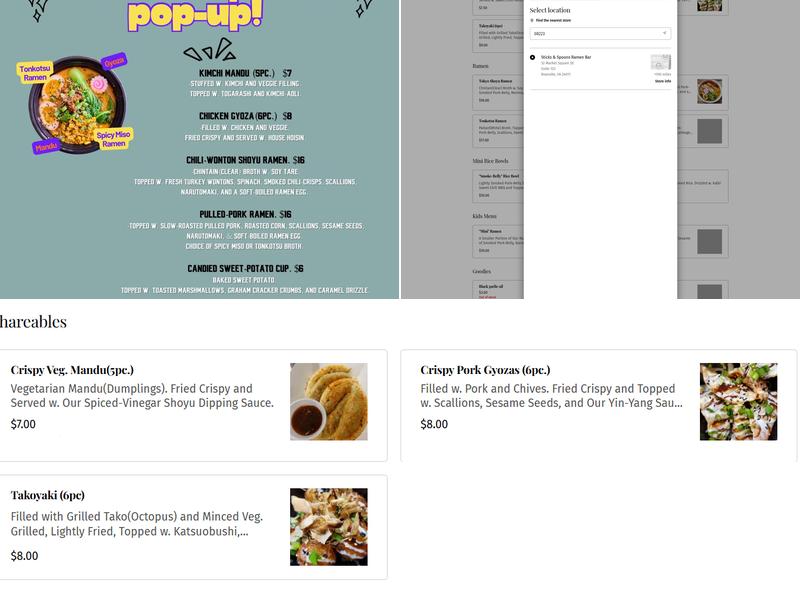 Sticks & Spoons Ramen Bar Menu