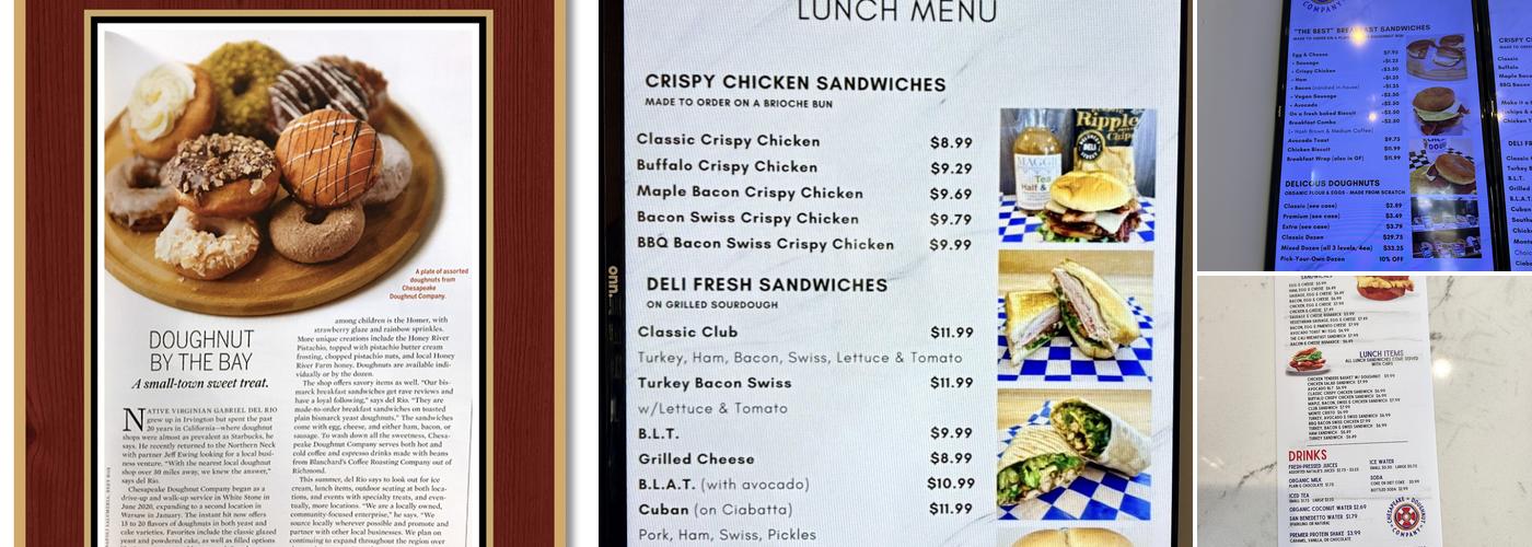 Chesapeake Doughnut Co. Menu