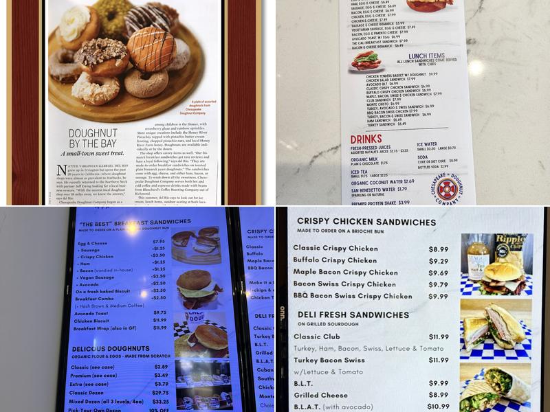 Chesapeake Doughnut Co. Menu