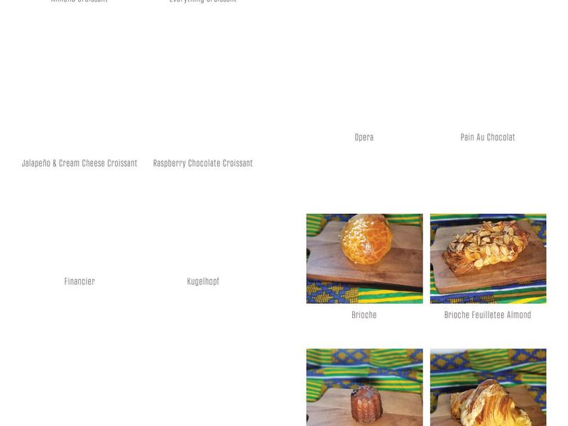 Touba Bakery Menu