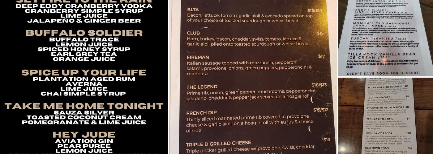 Nicole's Bar Menu