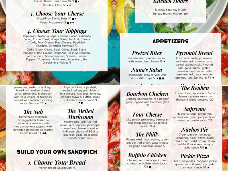 Pyramid Event Venue Menu