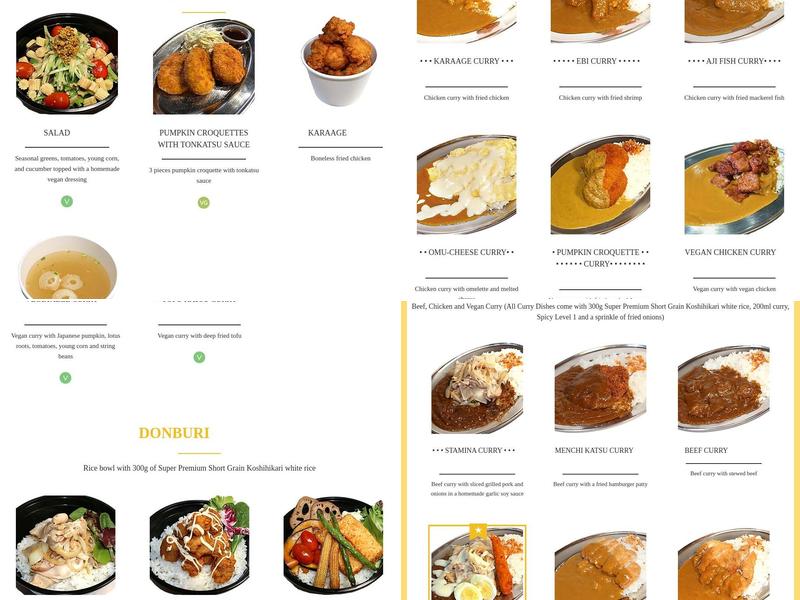 Mr. Japanese Curry Menu