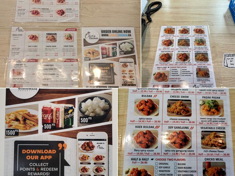 Chicko Chicken Burnaby (Edmonds) Menu