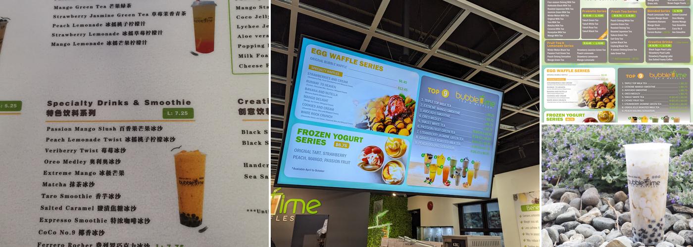 Bubble Time Tea & Waffles Menu