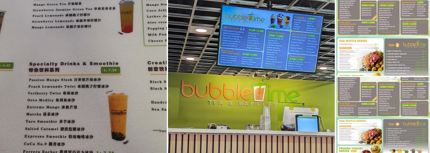 Bubble Time Tea & Waffles Menu