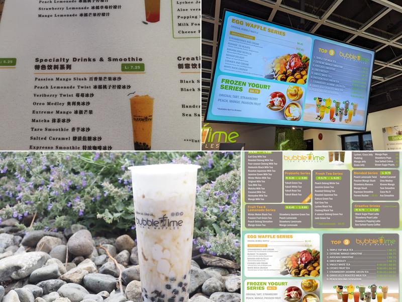 Bubble Time Tea & Waffles Menu