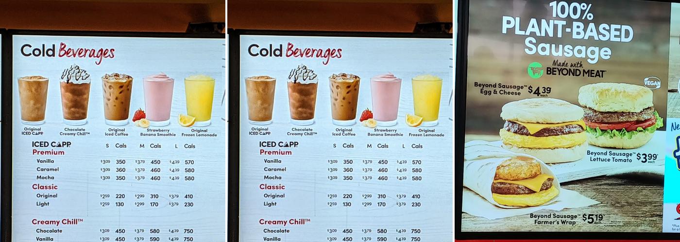 Tim Hortons Menu