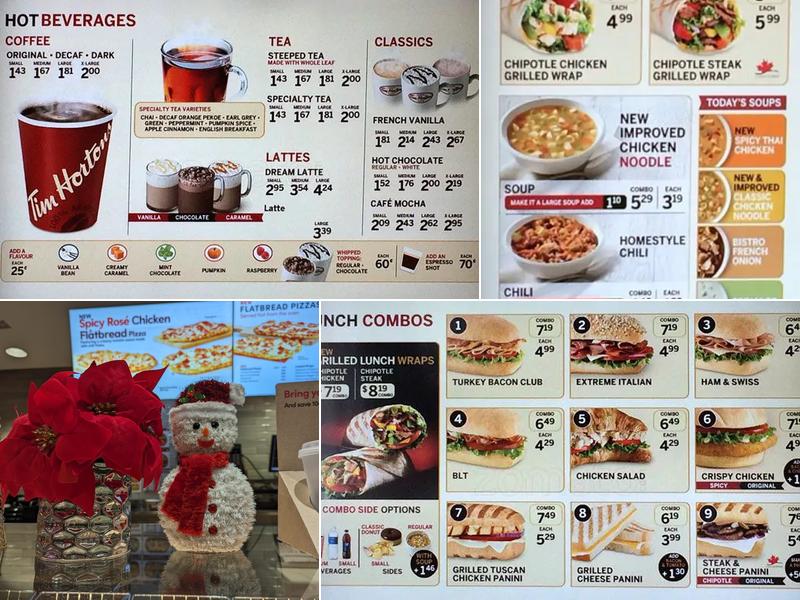 Tim Hortons Menu