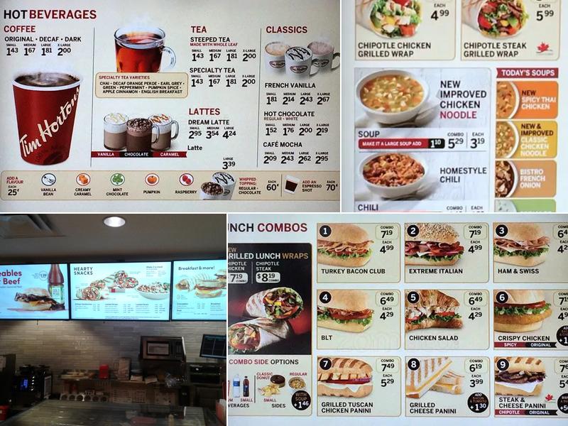 Tim Hortons Menu