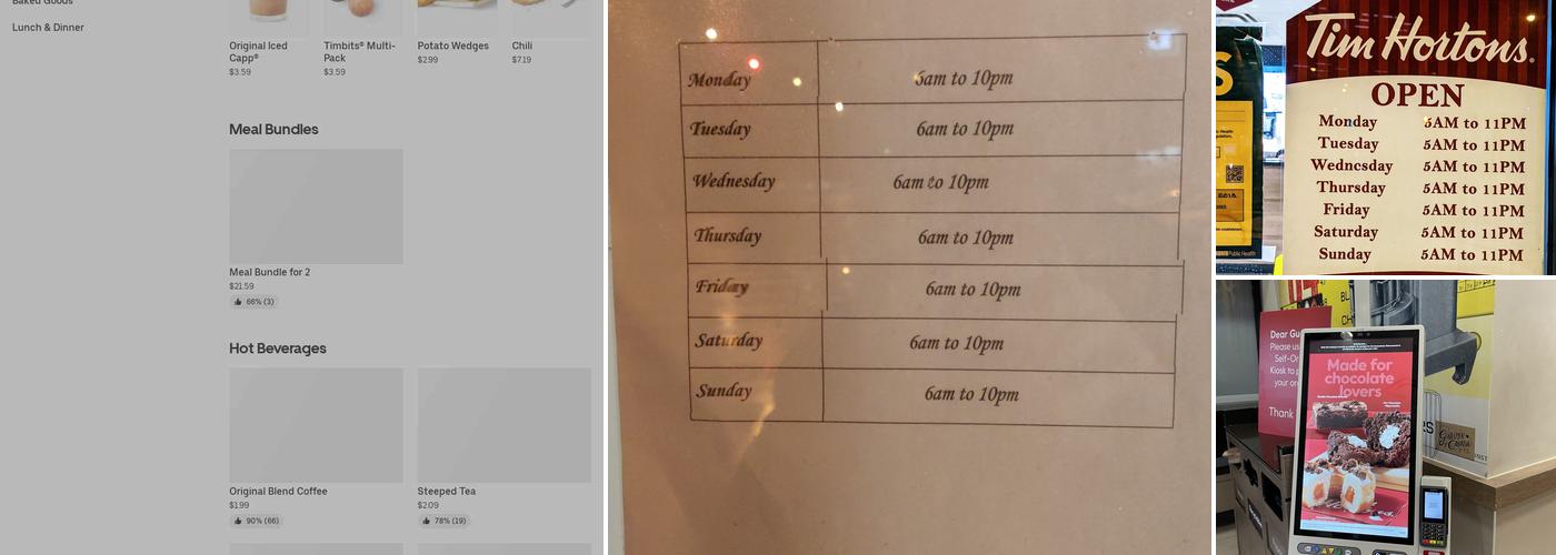 Tim Hortons Menu