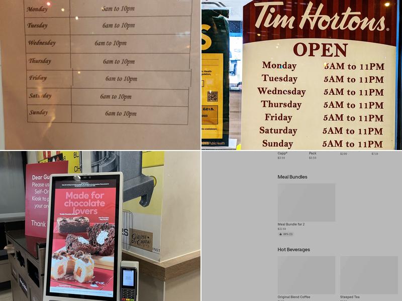 Tim Hortons Menu