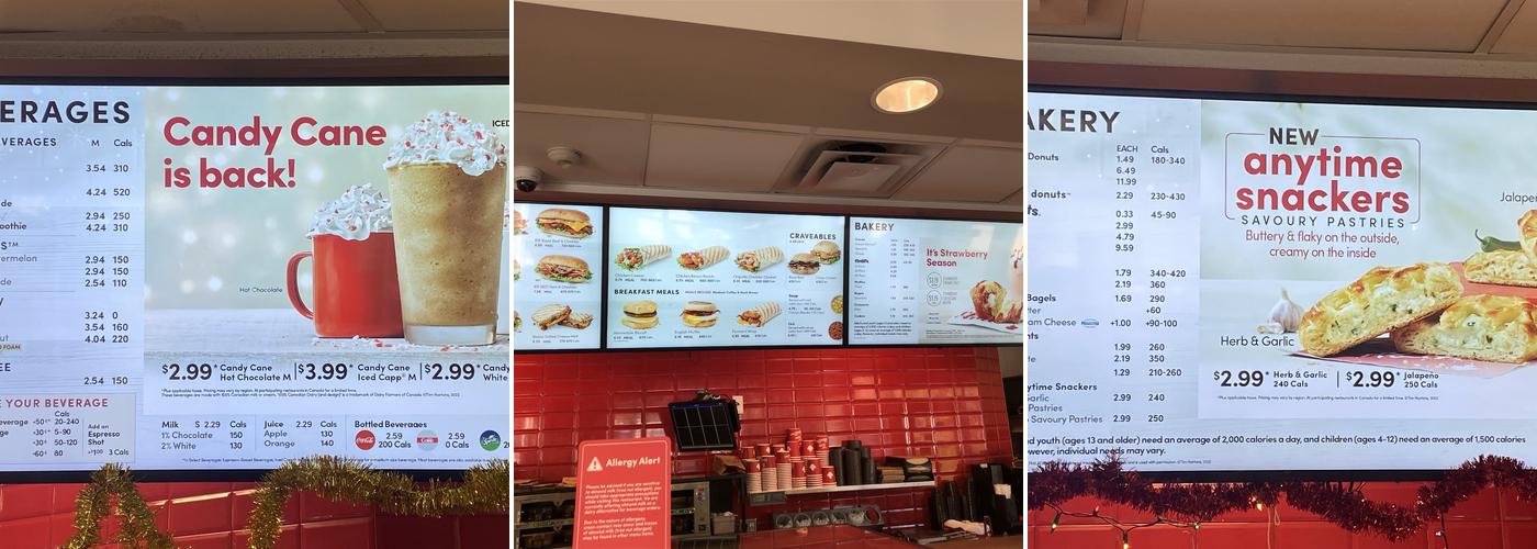 Tim Hortons Menu