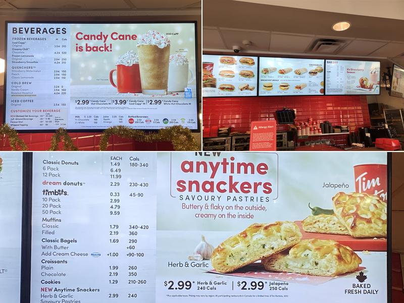 Tim Hortons Menu