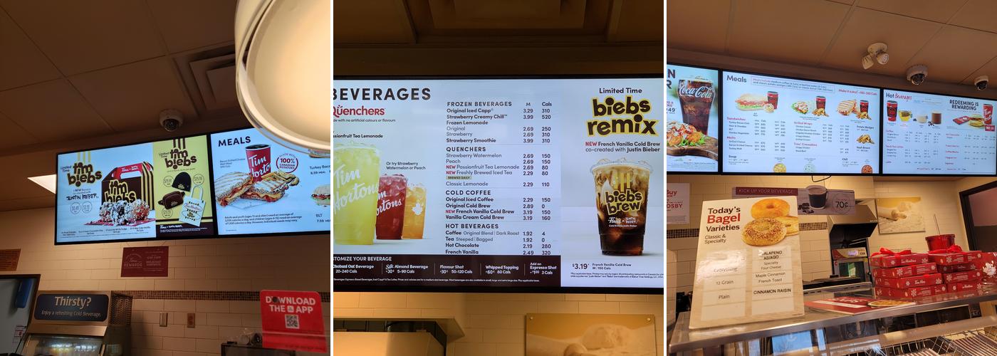 Tim Hortons Menu