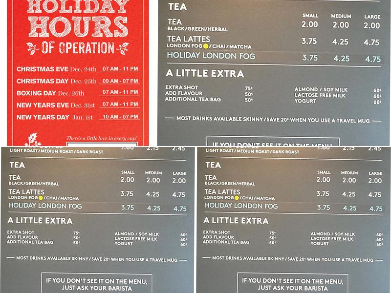 Second Cup Heron Park Menu