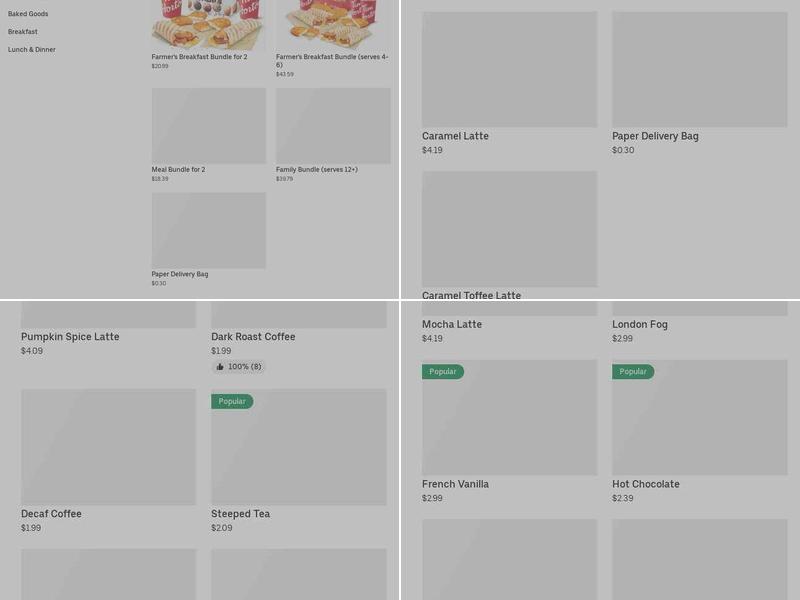 Tim Hortons Menu