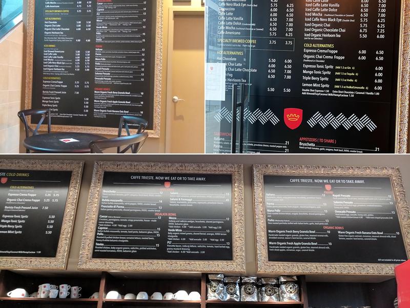 Caffe Trieste Menu